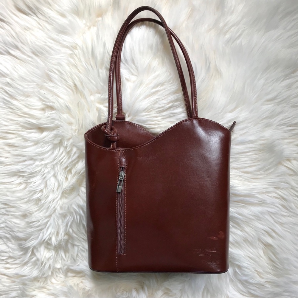 Classic Women's Leather Tote Bag in Deep Brown